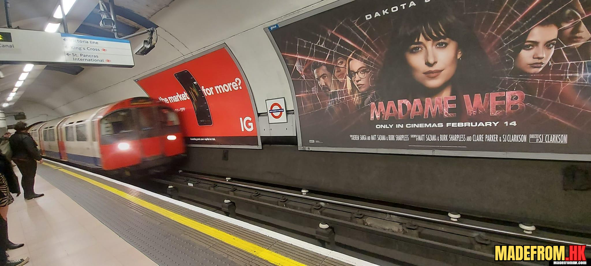 London Underground station with iconic roundel sign
