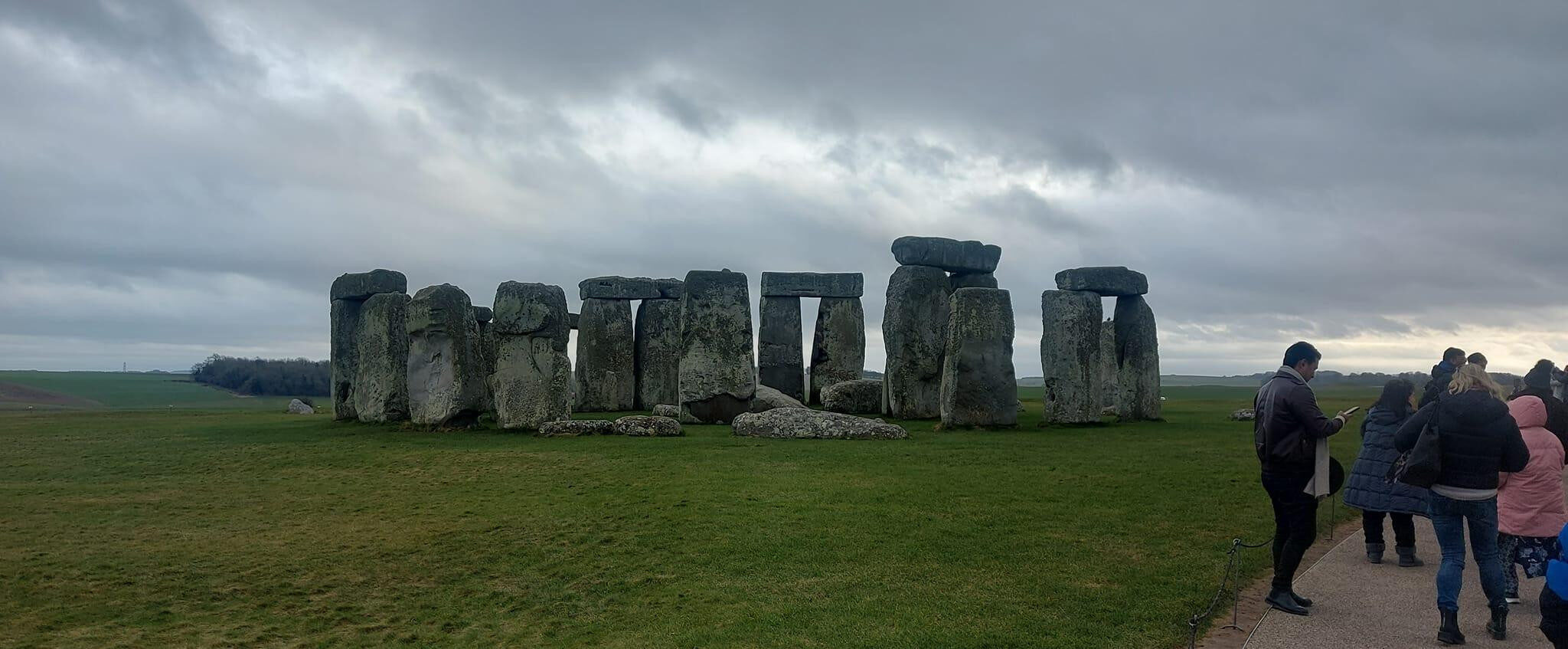 Stonehenge stone circle on Salisbury Plain during sunrise
