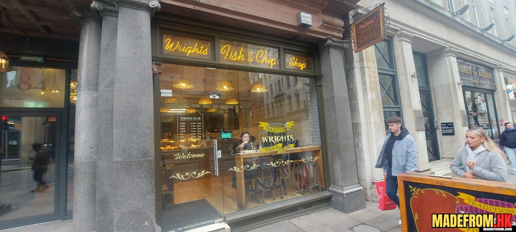 Wright’s Fish & Chips餐廳外觀與菜品