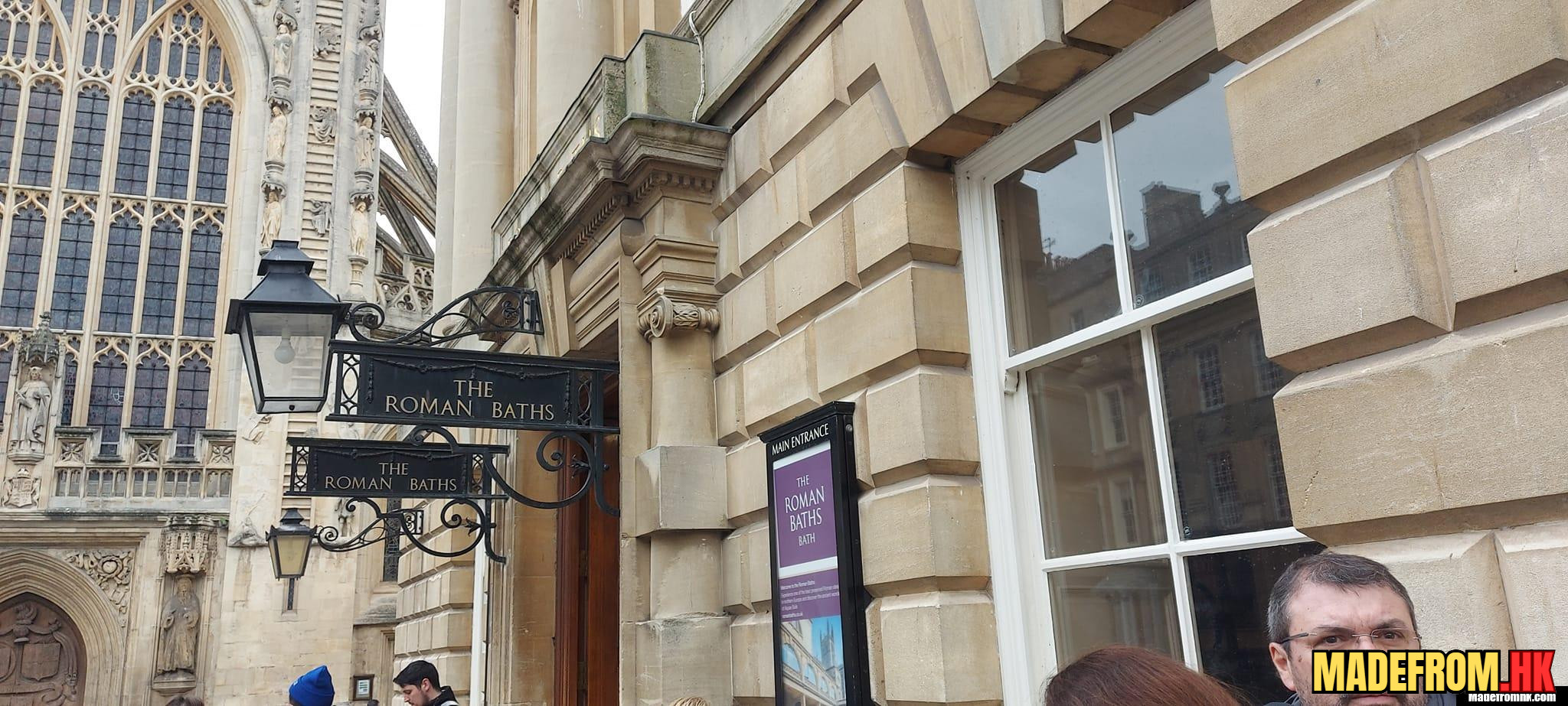 Roman Baths Great Bath with historic stone architecture in Bath UK
