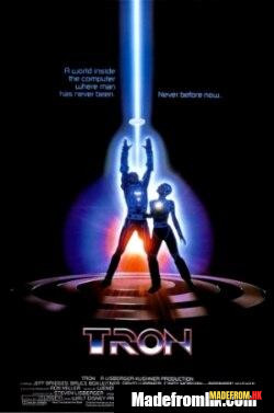 Tron 1982 digital world light cycle scene
