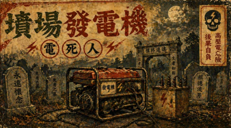 墳場發電機的象徵插畫
