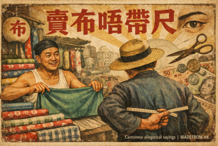 賣布唔帶尺的街市場景