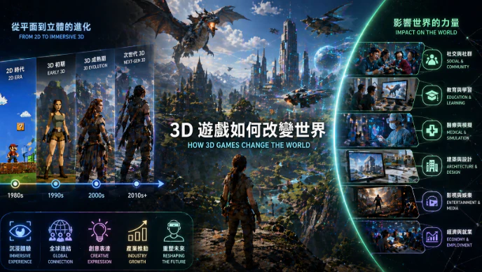3D遊戲改變虛擬與現實互動方式示意圖