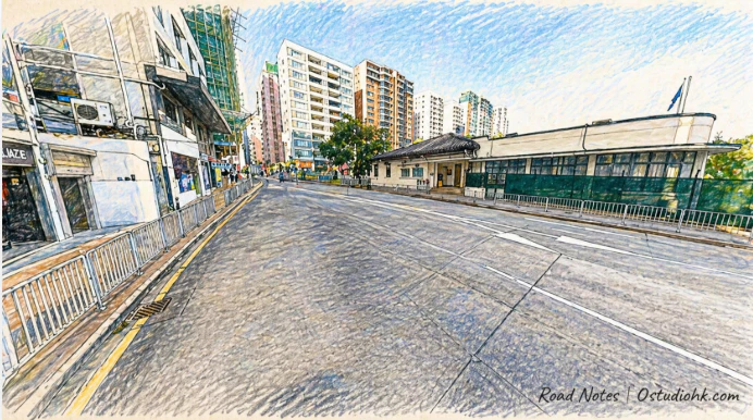 香港柯士甸道城市街景