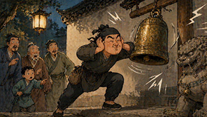 掩耳盜鈴 插畫場景