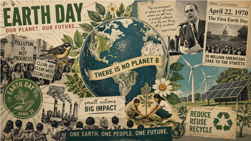 Earth Day global environmental movement illustration