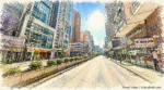 香港彌敦道繁忙城市街景