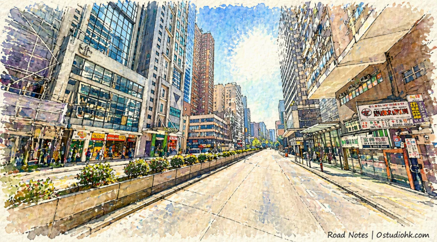香港彌敦道繁忙城市街景