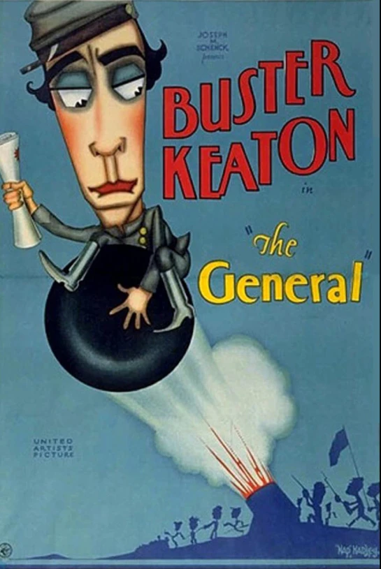 The General 1926 train chase silent film