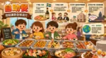 自助餐起源與演變示意圖