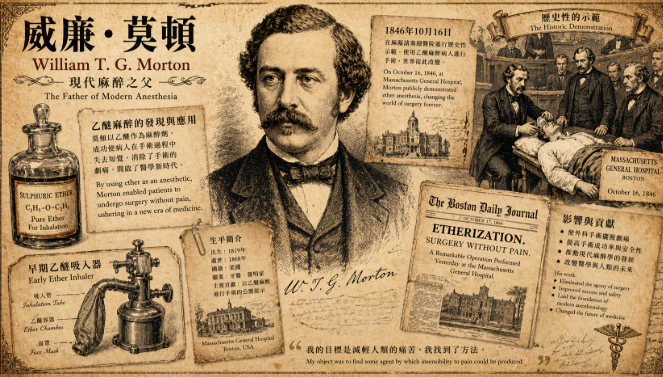 William T G Morton and ether anesthesia demonstration