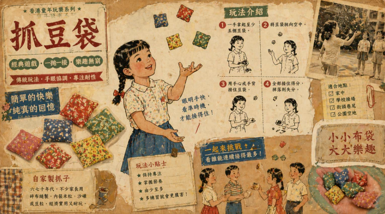 傳統抓豆袋遊戲與布製沙包