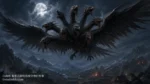 山海經鬼車九頭妖鳥夜空飛行形象