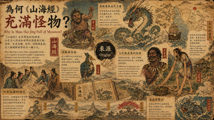 《山海經》怪物與奇異生物的想像場景