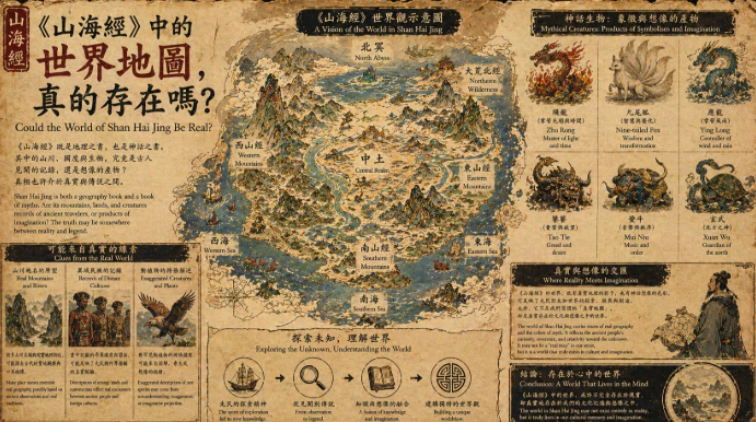 《山海經》世界地圖與神話地理想像場景