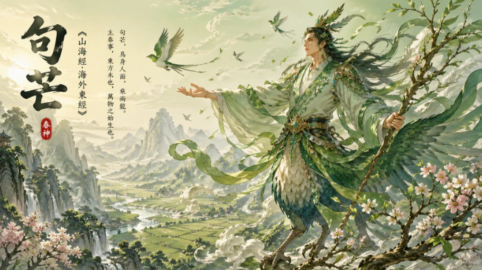 句芒春神形象與萬物復甦場景