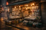 Old newspaper archives stacked in dim light representing fading printed history
