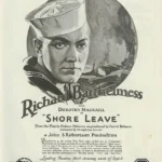 1925年默片《Shore Leave》中海軍水手與女主角在港口相遇的浪漫場景
