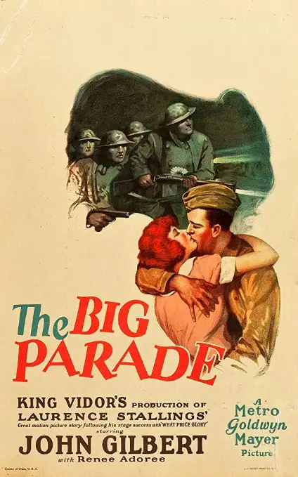 1925年默片《戰地之花》士兵行軍與第一次世界大戰戰場場景