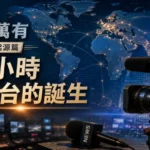 早期24小時新聞台控制室與即時播報概念場景