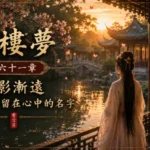 午後庭院中的花影與人物象徵未曾離開的名字與情感