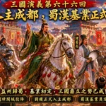 劉備率軍進入成都城場景