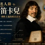 勒內·笛卡兒與法蘭西王國時代哲學革命主題插畫