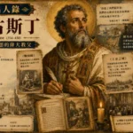 聖奧古斯丁與羅馬帝國基督教歷史主題插畫