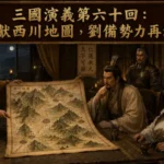 張松向劉備獻上西川地圖場景