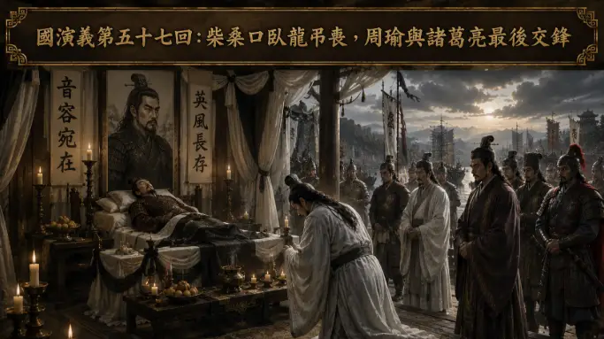 諸葛亮前往柴桑口弔祭周瑜場景