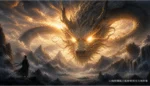 山海經燭龍巨龍睜眼照亮天地形象