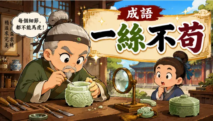 古代工匠專注雕刻玉器細節的認真場景