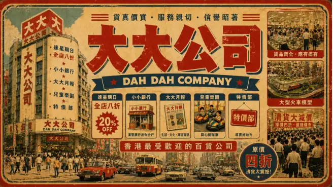 香港大大百貨昔日旺角總店與熱鬧購物人潮