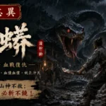 深山巨蟒在暴雨夜襲擊村莊，樵夫持刀迎戰的恐怖場景