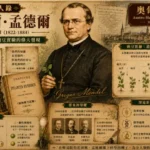 格雷戈爾·孟德爾與奧匈帝國遺傳學歷史主題插畫