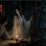 《聊齋志異 嬌娜》中白衣狐仙於竹林月夜現身的靈異場景