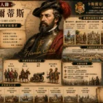 荷南·科爾蒂斯與卡斯提亞聯合王國征服阿茲特克帝國主題插畫