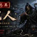 黑衣蛇人在昏暗客棧中與群蛇對視的恐怖靈異場景