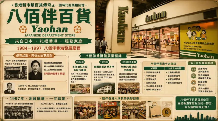 1990年代香港八佰伴百貨與新市鎮家庭購物文化歷史照片