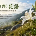 盛開於山野間的白色野百合，在自然陽光下展現純潔、自由與堅韌生命力。