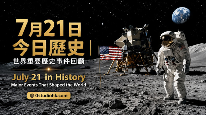 阿波羅11號太空人踏上月球表面，象徵人類首次登月的重要歷史時刻。