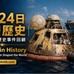 阿波羅11號返回地球後降落太平洋，完成人類首次登月任務。