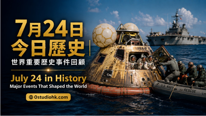 阿波羅11號返回地球後降落太平洋，完成人類首次登月任務。