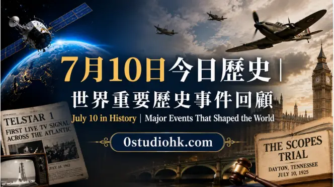 7月10日今日歷史，包括電星一號衛星直播、不列顛空戰及斯科普斯猴子審判。