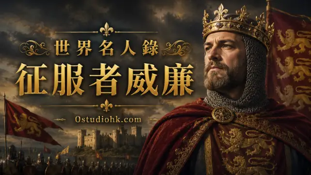 征服者威廉肖像，1066年征服英格蘭並建立諾曼王朝的國王。