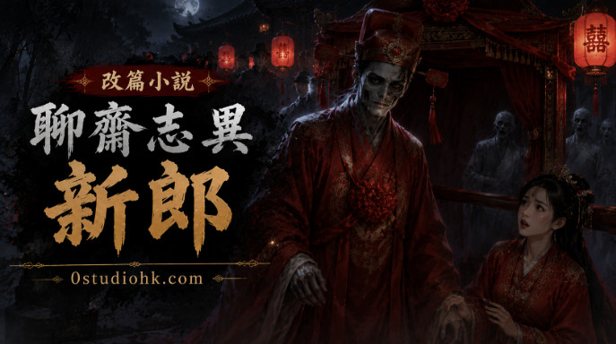 古代婚房內神秘新郎逐漸顯露鬼魂真身，瀰漫陰森詭異氣氛。