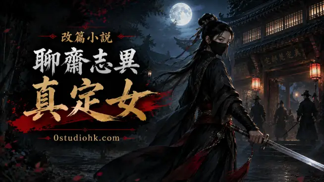 聊齋志異真定女手持長劍夜入豪宅為民除害的古風場景