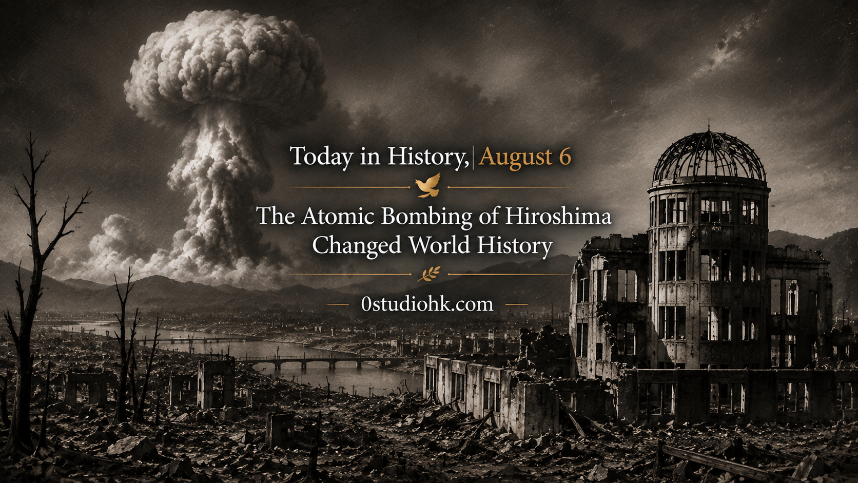1945年8月6日，美國向日本廣島投下第一枚用於戰爭的原子彈，改變世界歷史。
