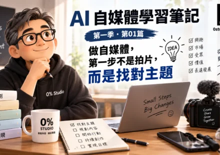 AI 自媒體學習筆記｜第一季・第01篇 做自媒體，第一步不是拍片，而是找對主題